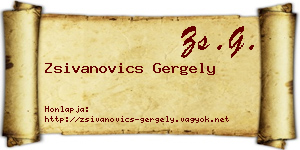Zsivanovics Gergely névjegykártya